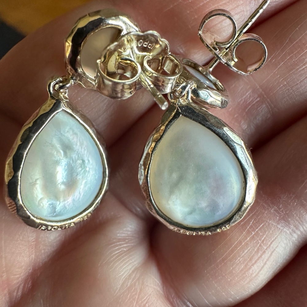 NWOT Ippolita Rock Candy Snowman Mother-of-Pearl Earrings - Picture 7 of 14